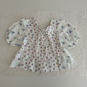 Free People Chloe Printed Top Tea Combo Color Size Large NWOT